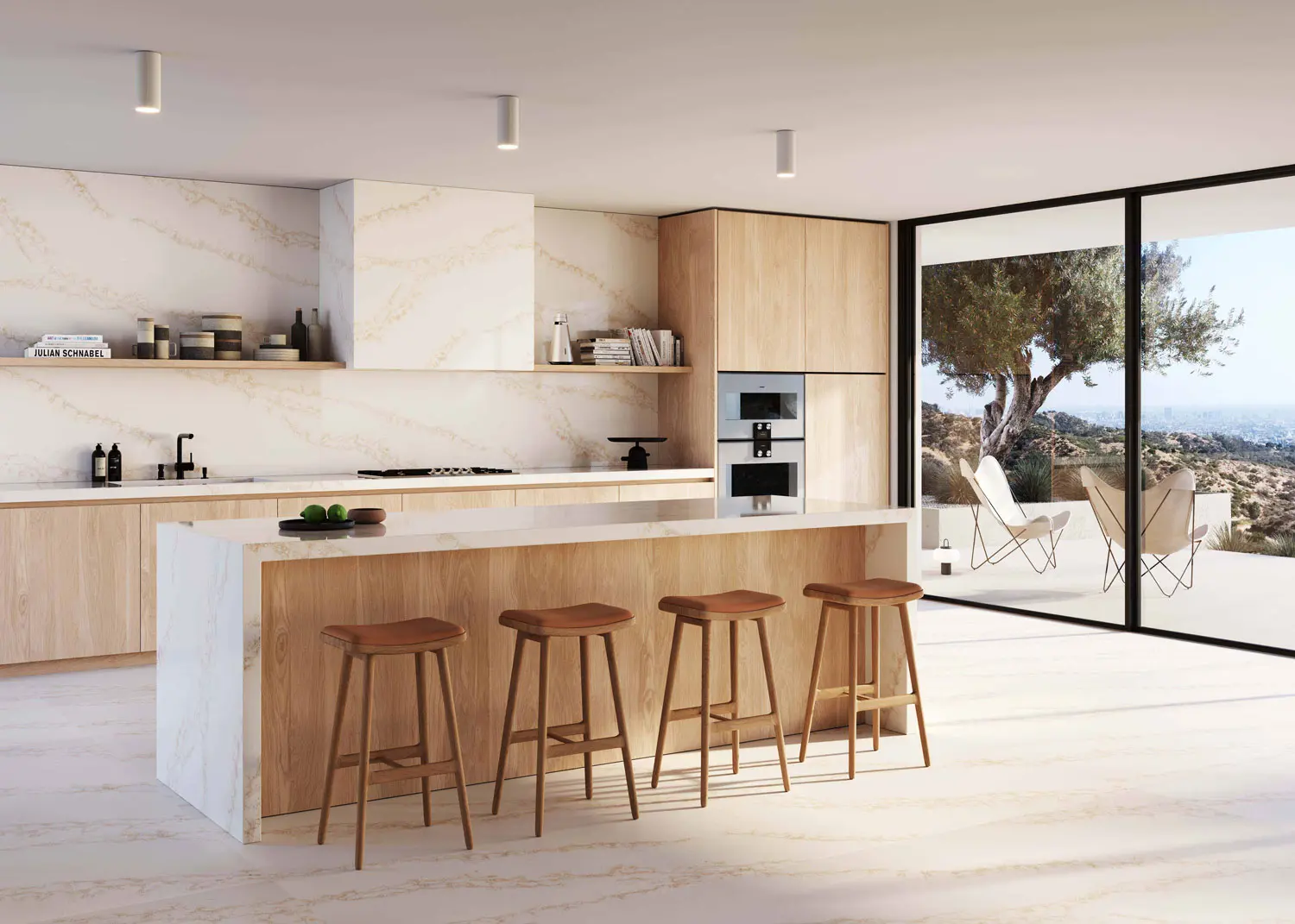 Modern Kitchen with White Island