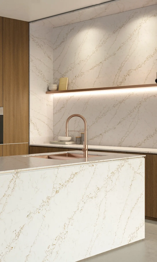 Modern Kitchen with White Island